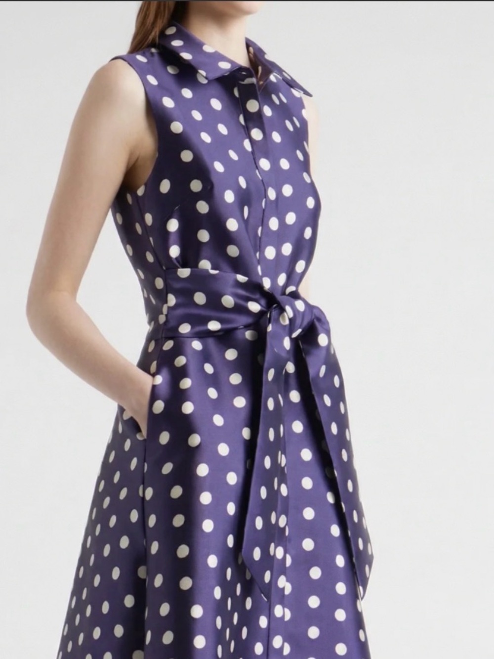 JULIA JORDAN SLEEVELESS POLKA DOT MAXI DRESS COLOR NAVY SIZE 6 NWT - Picture 13 of 13